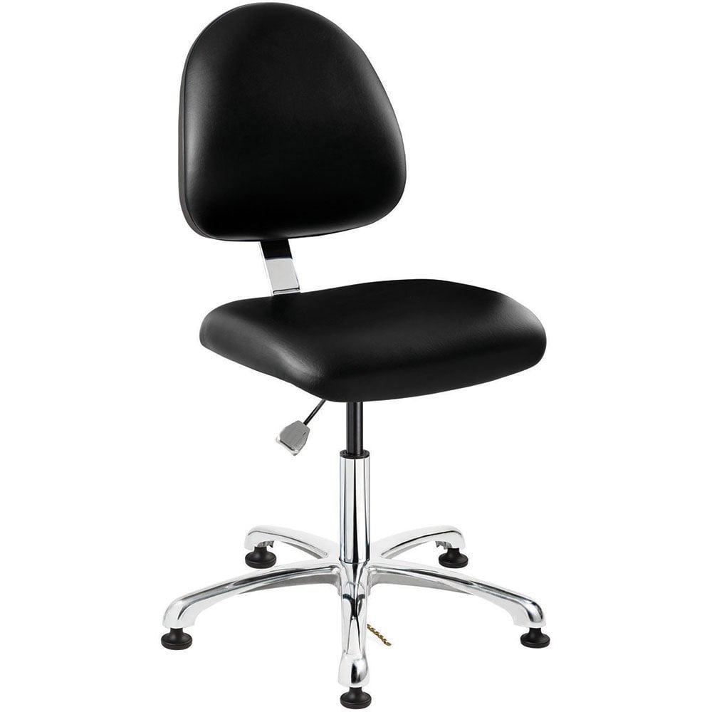 Task Chair: Vinyl, Adjustable Height, Black