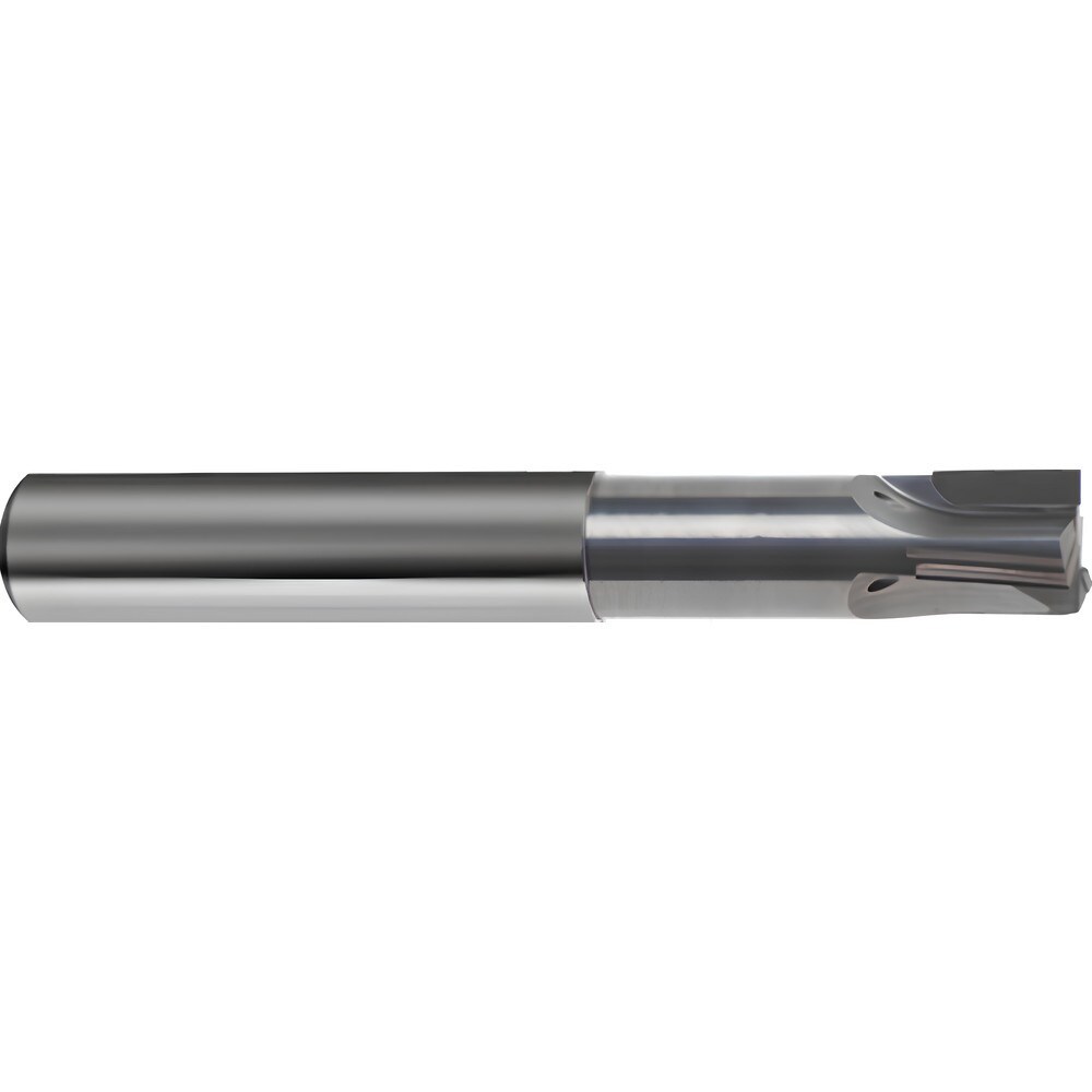 Corner Radius End Mill: 18 mm Dia, 12 mm LOC, 0.1 mm Radius, 3 Flutes, Polycrystalline Diamond