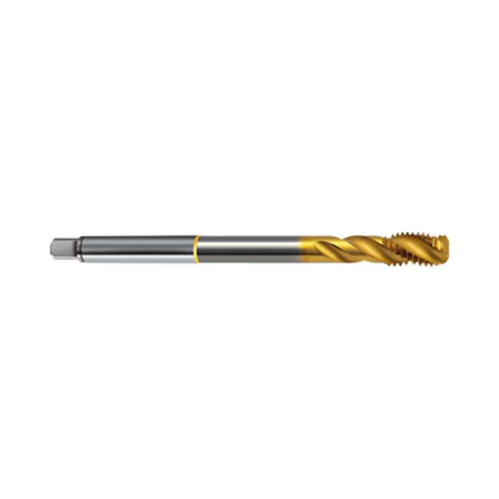 Spiral Flute Tap: M4 x 0.70, Metric, 3 Flute, Modified Bottoming, 6HX Class of Fit, Cobalt, TiN Finish