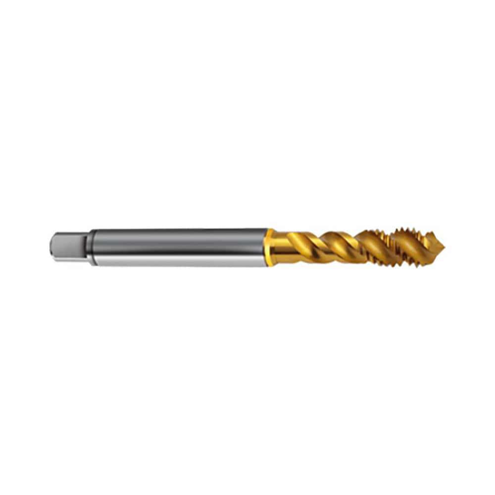 Spiral Flute Tap: M6 x 1.00, Metric, 3 Flute, Modified Bottoming, 6H Class of Fit, Powdered Metal, TiN Finish