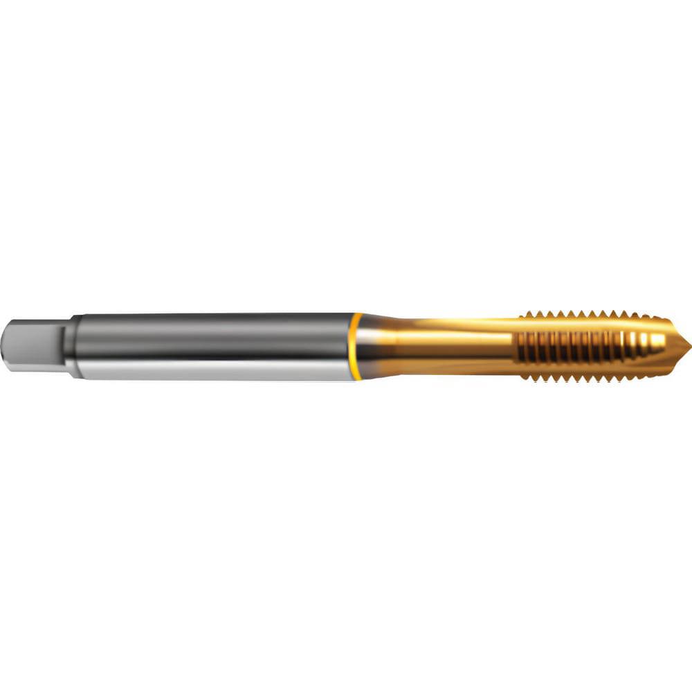 Spiral Point Tap: M18x2.5 Metric, 4 Flutes, Plug Chamfer, 6H Class of Fit, High-Speed Steel-E-PM, TiN Coated