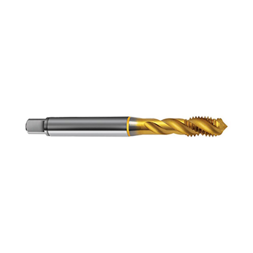 Spiral Flute Tap: M4 x 0.70, Metric, 3 Flute, Modified Bottoming, 6H Class of Fit, Cobalt, TICN Finish