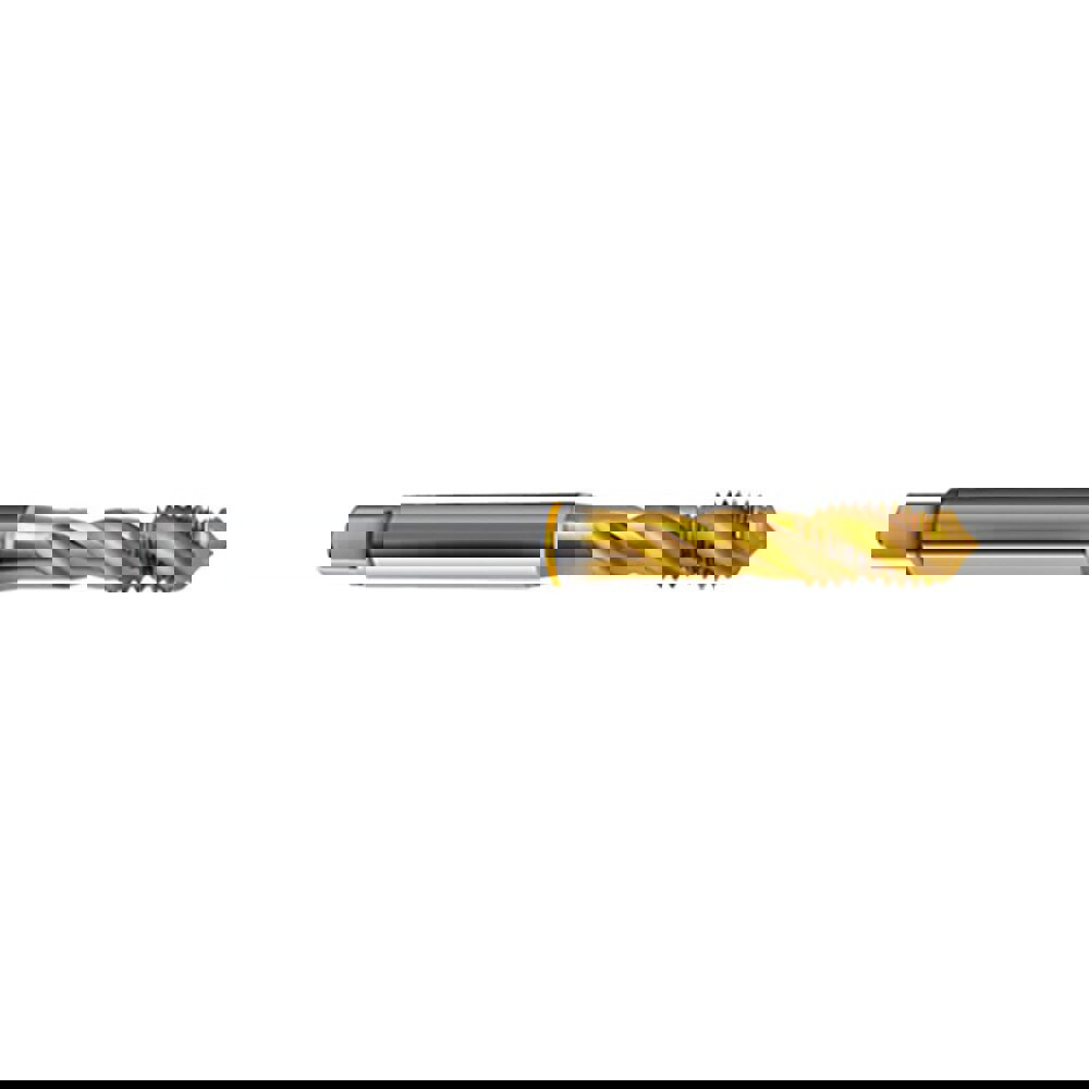 Spiral Flute Tap: M6x1, Metric, 3 Flute, Modified Bottoming Chamfer, 6H Class of Fit, Cobalt, TiN Finish