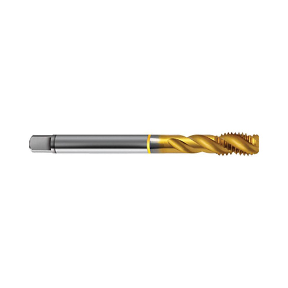 Spiral Flute Tap: M4 x 0.70, Metric, 4 Flute, Modified Bottoming, 6HX Class of Fit, Cobalt, TiN Finish
