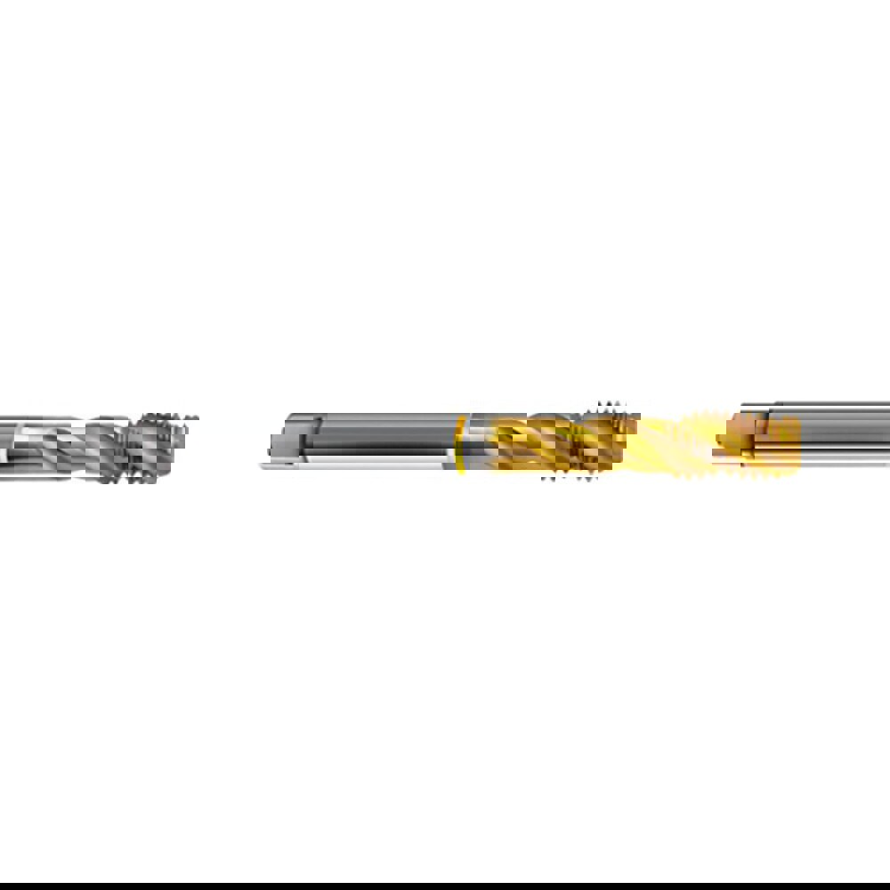 Spiral Flute Tap: M16 x 2.00, Metric, 4 Flute, Modified Bottoming, 6HX Class of Fit, Cobalt, TiN Finish