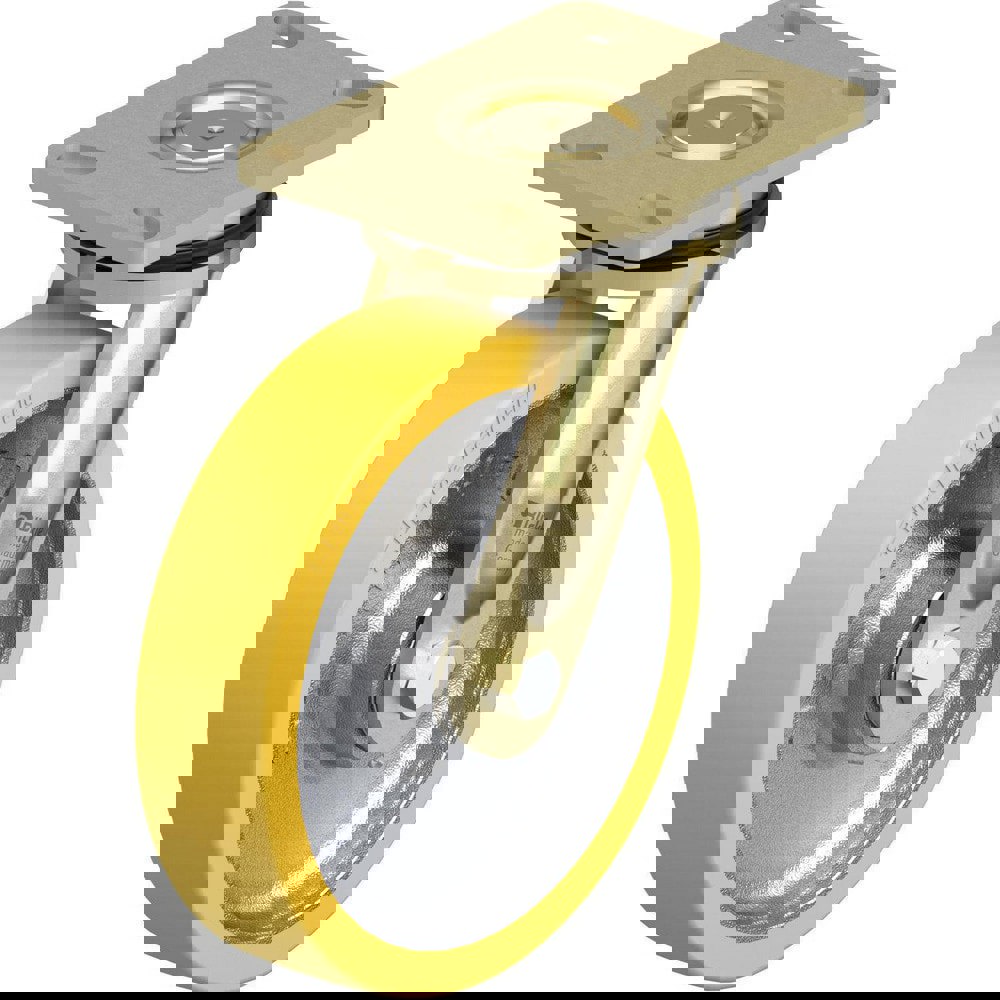 Top Plate Casters; Mount Type: Plate ; Number of Wheels: 1.000 ; Wheel Diameter (Inch): 8 ; Wheel Material: Polyurethane ; Wheel Width (Inch): 2 ; Wheel Color: Light Brown