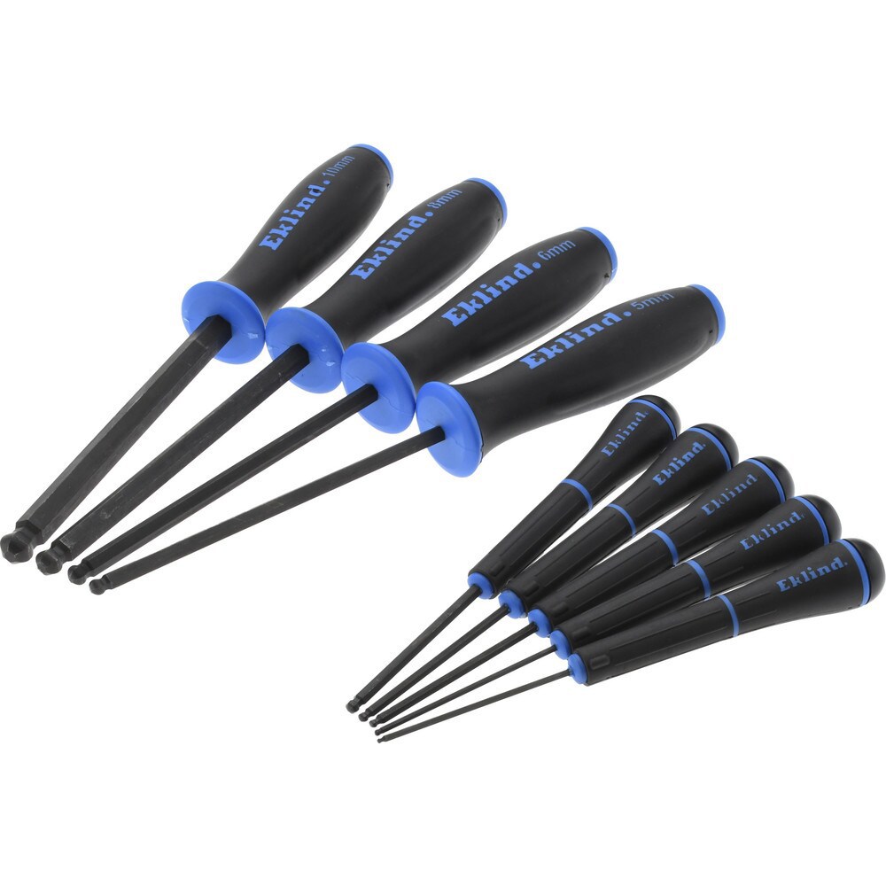 9 Piece, 1.5 to 10mm Ball End Hex Driver Set