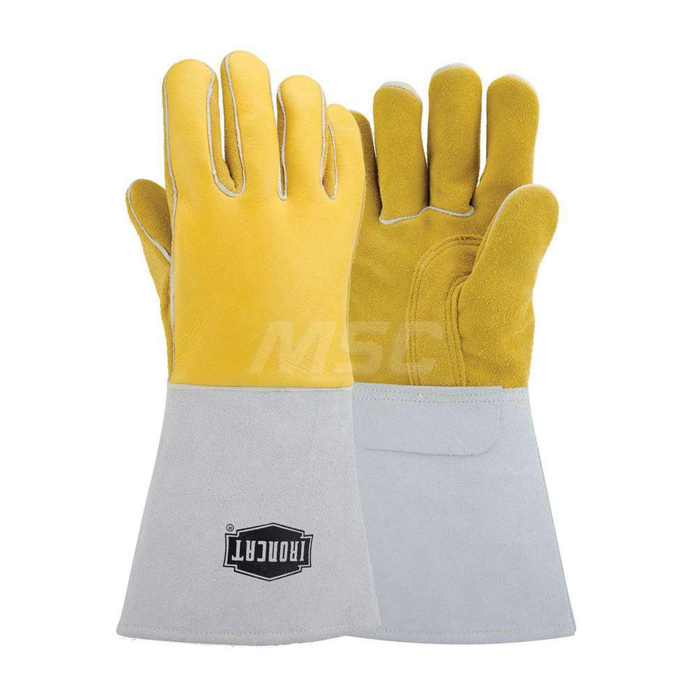 Welding Gloves: Ironcat 9060, Size X-Large, Uncoated-Coated, Grain Elkskin Leather, Pair, for General Welding