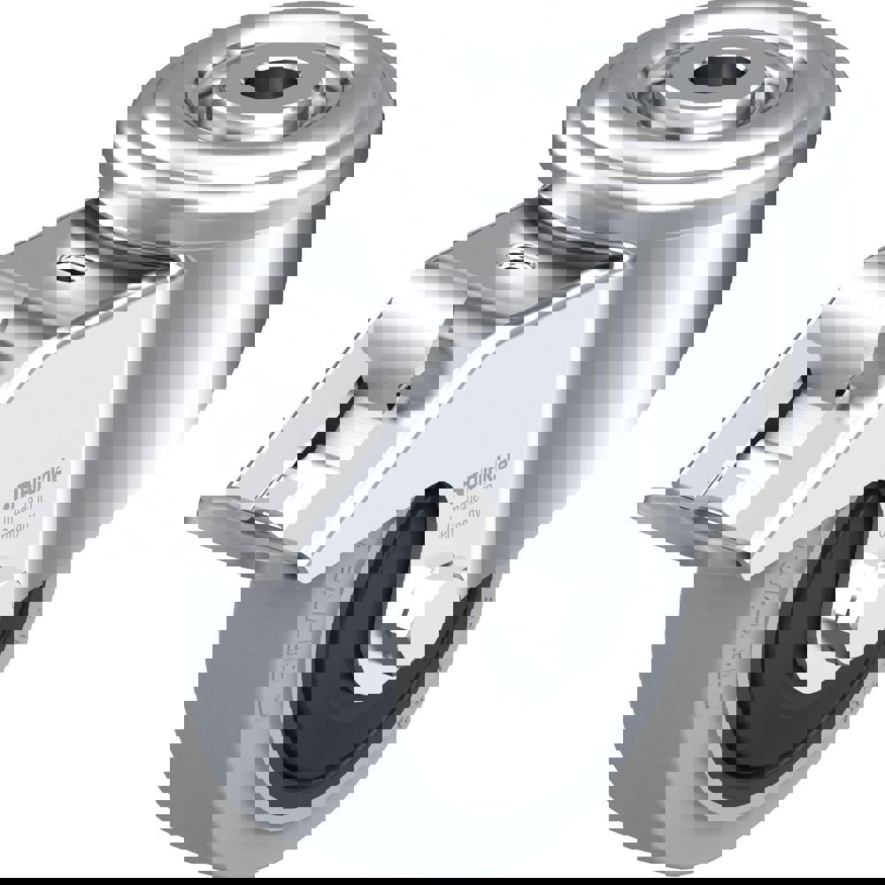 Standard Casters; Mount: Hollow Kingpin ; Caster Type: Swivel w/Brake ; Brake Type: Total-Lock Brake ; Bearing Type: Precision Ball ; Style: Single Ball ; Wheel Diameter (Inch): 3-1/8