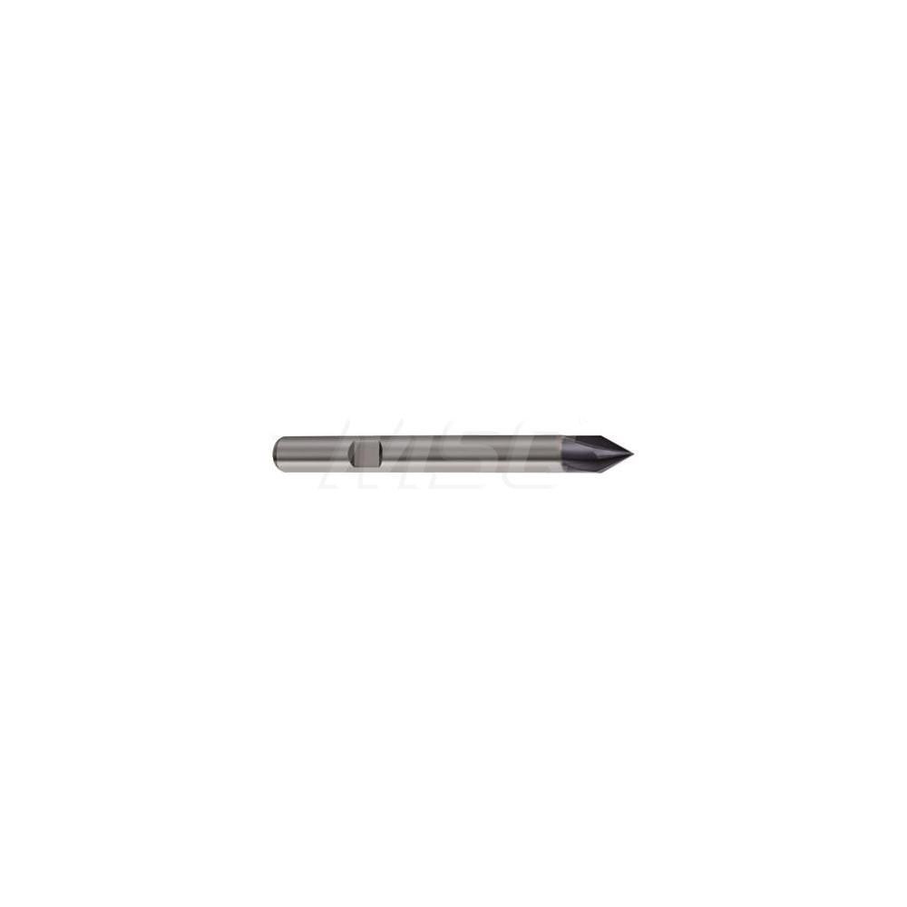 Chamfer Mill: 10 mm Dia, 4 Flutes, Solid Carbide, Corner Chamfer End
