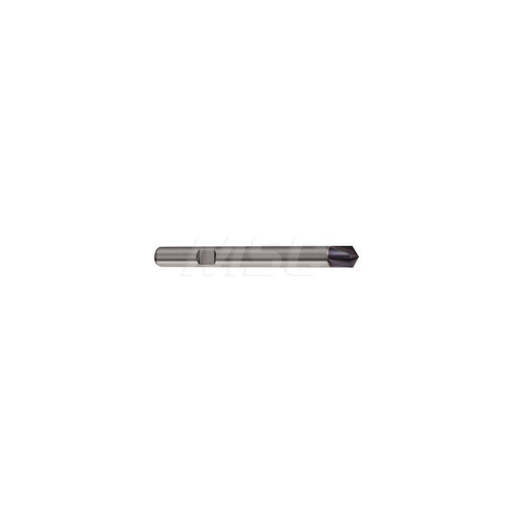 Chamfer Mill: 6 mm Dia, 4 Flutes, Solid Carbide, Corner Chamfer End