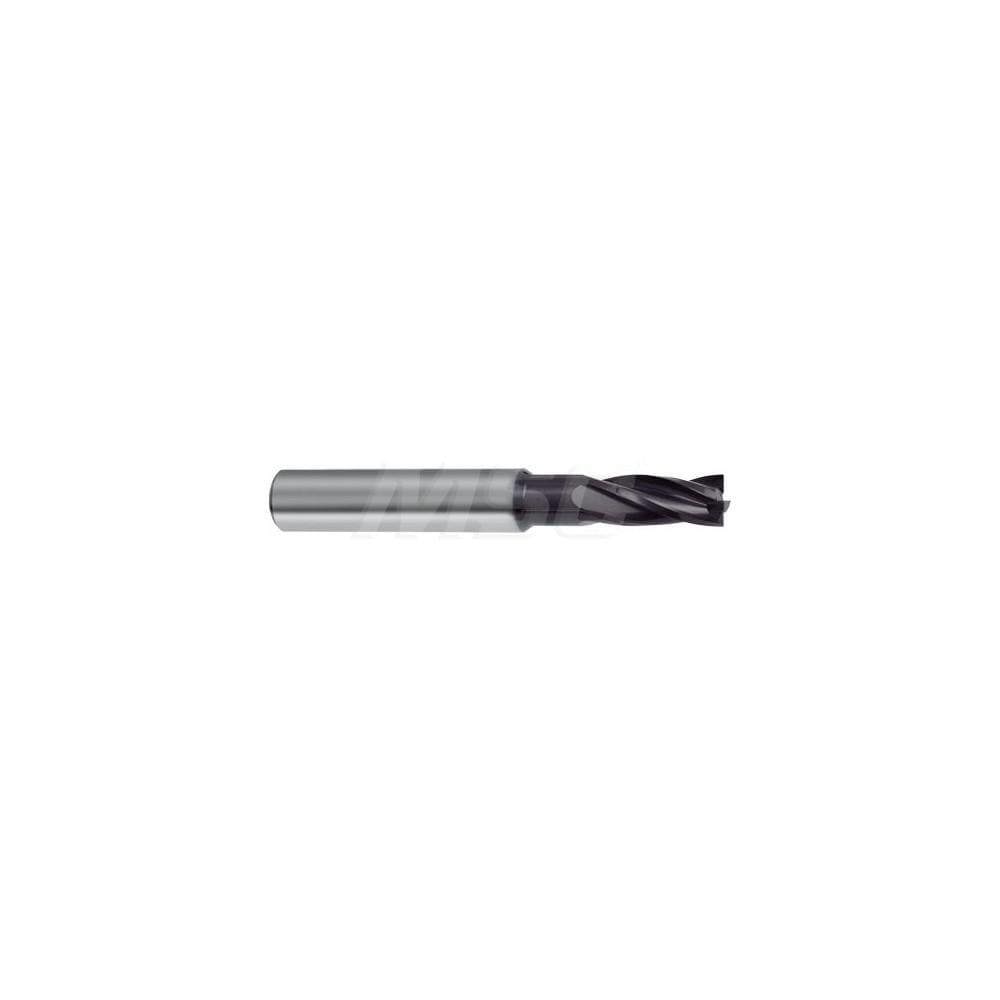Corner Radius End Mill: 4.5 mm Dia, 11 mm LOC, 4 Flutes, Solid Carbide