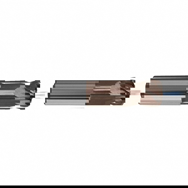 Corner Radius End Mill: 4 mm Dia, 3 mm LOC, 0.8 mm Radius, 4 Flutes, Solid Carbide