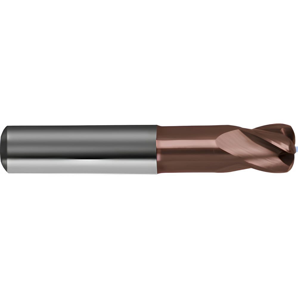 Corner Radius End Mill: 10 mm Dia, 8 mm LOC, 2 mm Radius, 4 Flutes, Solid Carbide