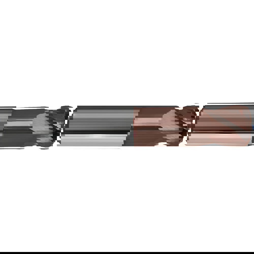 Corner Radius End Mill: 12 mm Dia, 10 mm LOC, 2 mm Radius, 4 Flutes, Solid Carbide