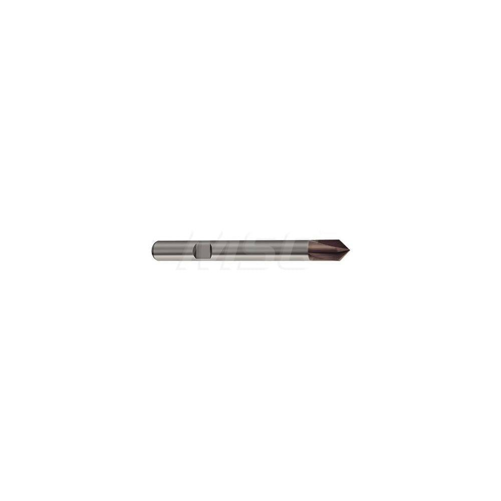 Chamfer Mill: 6 mm Dia, 4 Flutes, Solid Carbide, Corner Chamfer End