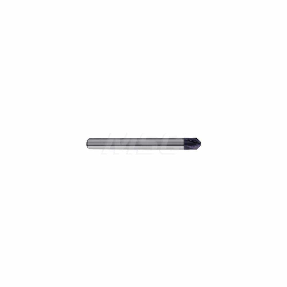 Chamfer Mill: 8 mm Dia, 6 Flutes, Solid Carbide, Corner Chamfer End