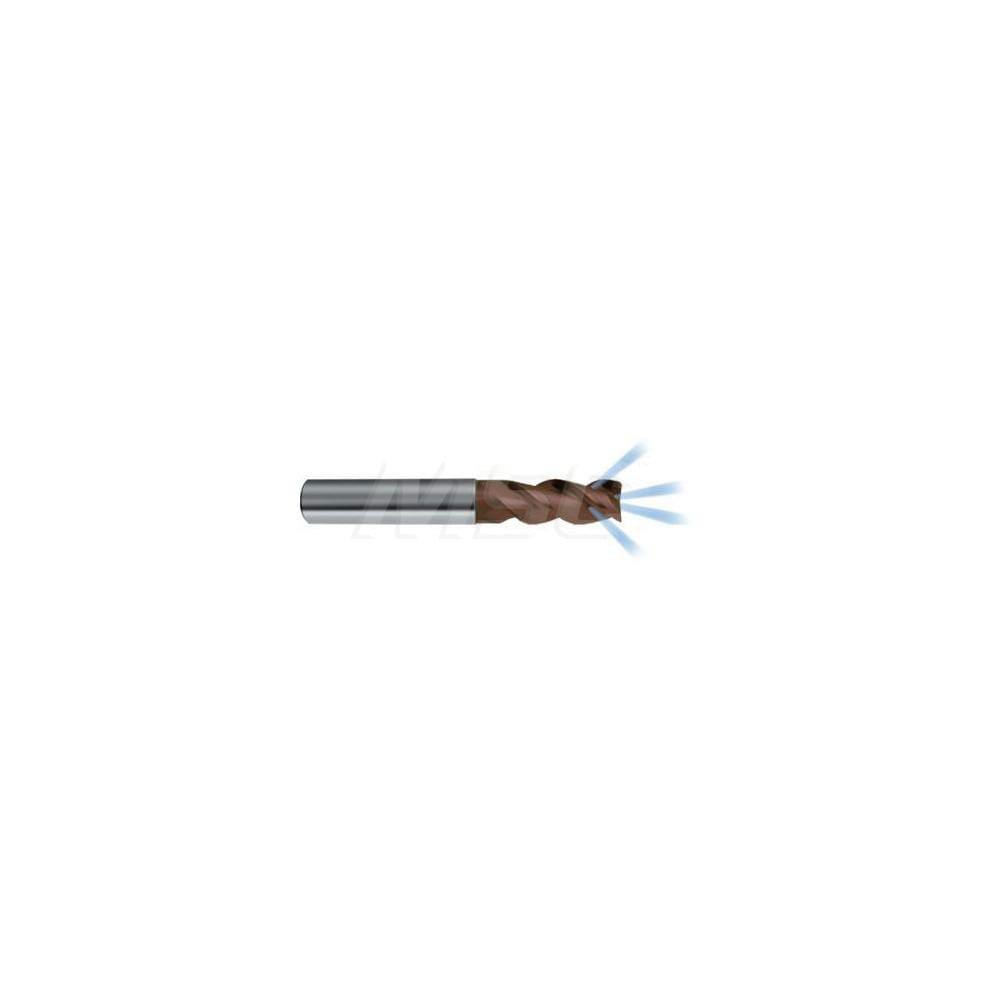 Corner Radius End Mill: 8 mm Dia, 19 mm LOC, 3 Flutes, Solid Carbide