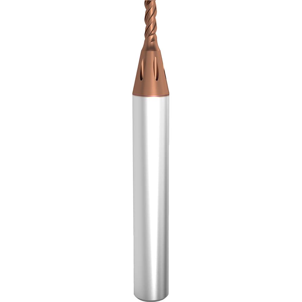 Corner Radius End Mill: 2 mm Dia, 5 mm LOC, 3 Flutes, Solid Carbide