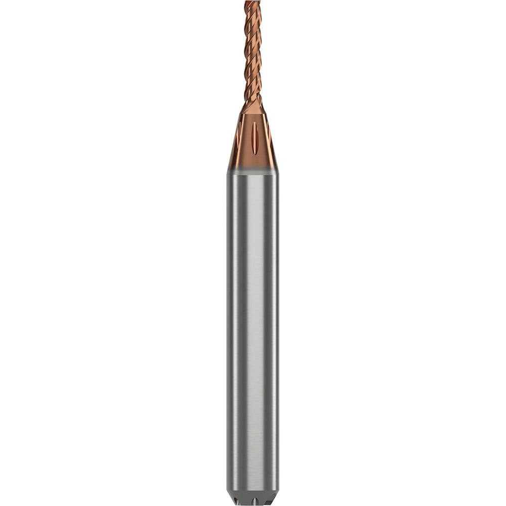 Corner Radius End Mill: 1.5 mm Dia, 7.5 mm LOC, 3 Flutes, Solid Carbide