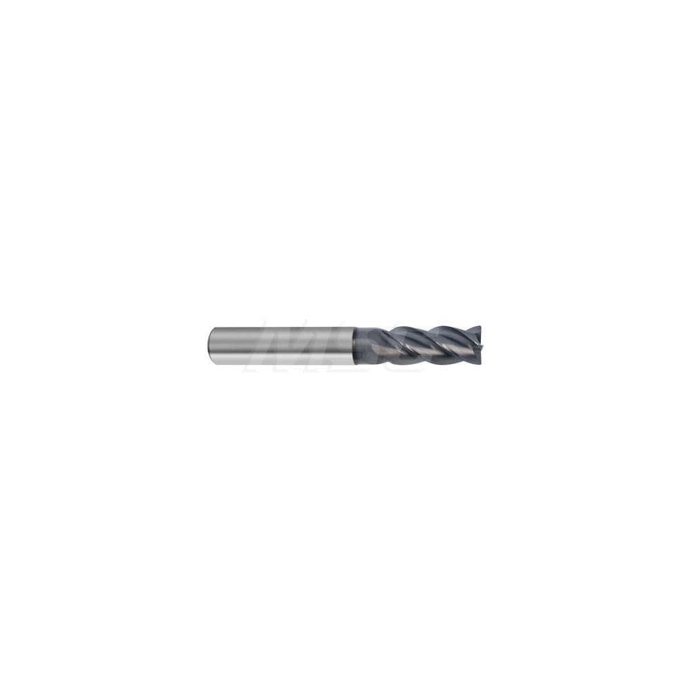 Corner Radius End Mill: 12 mm Dia, 26 mm LOC, 0.3 mm Radius, 4 Flutes, Solid Carbide