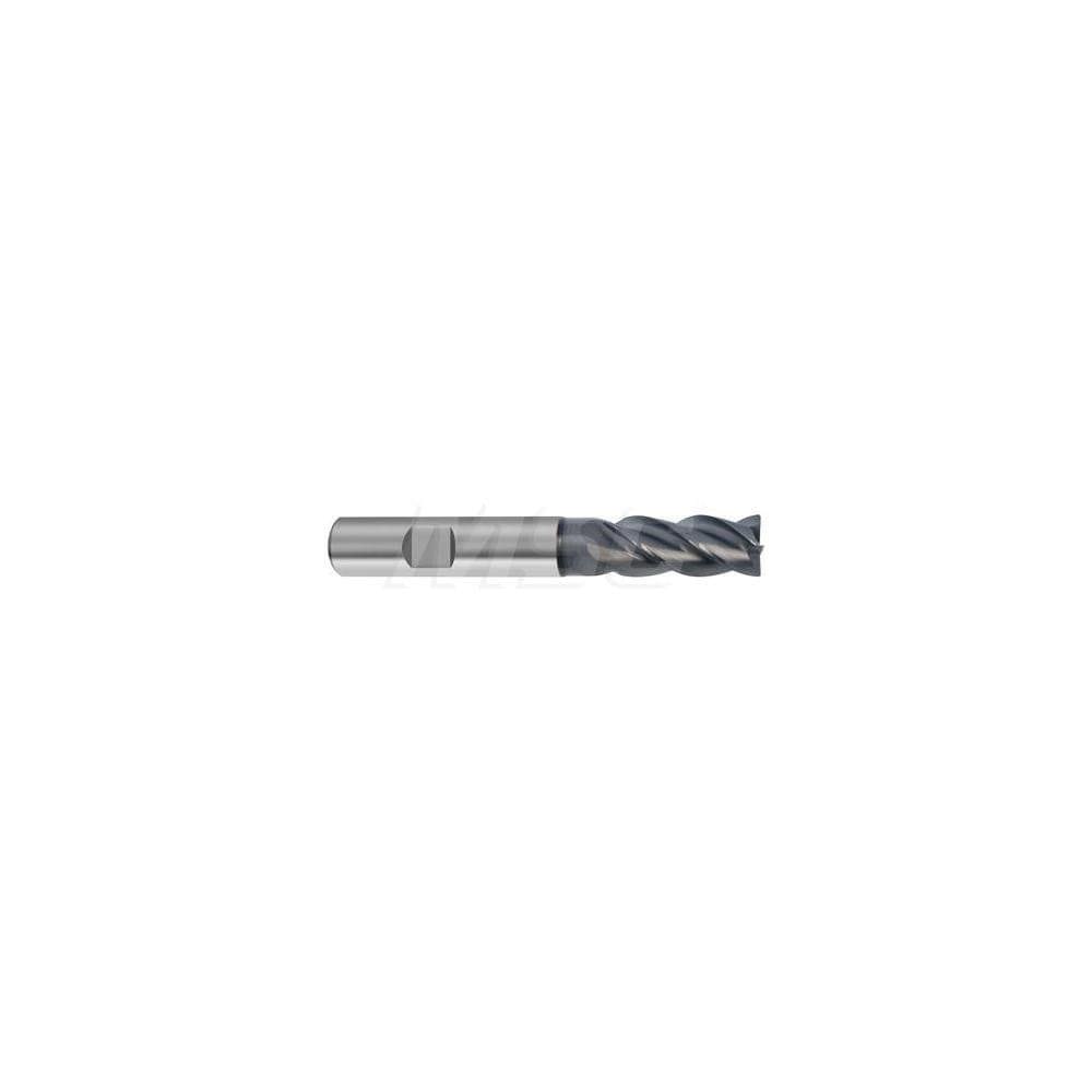 Corner Radius End Mill: 10 mm Dia, 22 mm LOC, 0.3 mm Radius, 4 Flutes, Solid Carbide