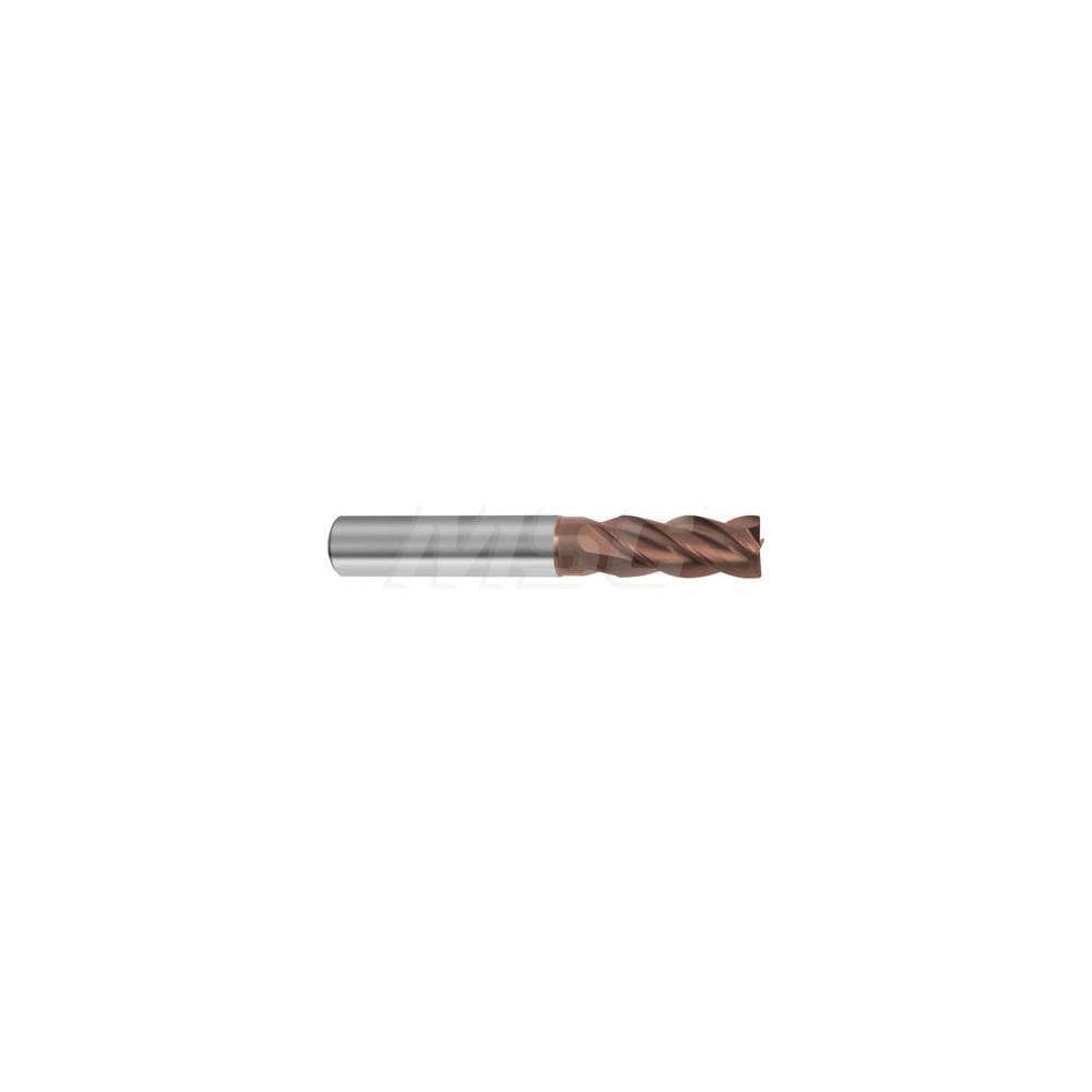 Corner Radius End Mill: 10 mm Dia, 22 mm LOC, 0.2 mm Radius, 4 Flutes, Solid Carbide