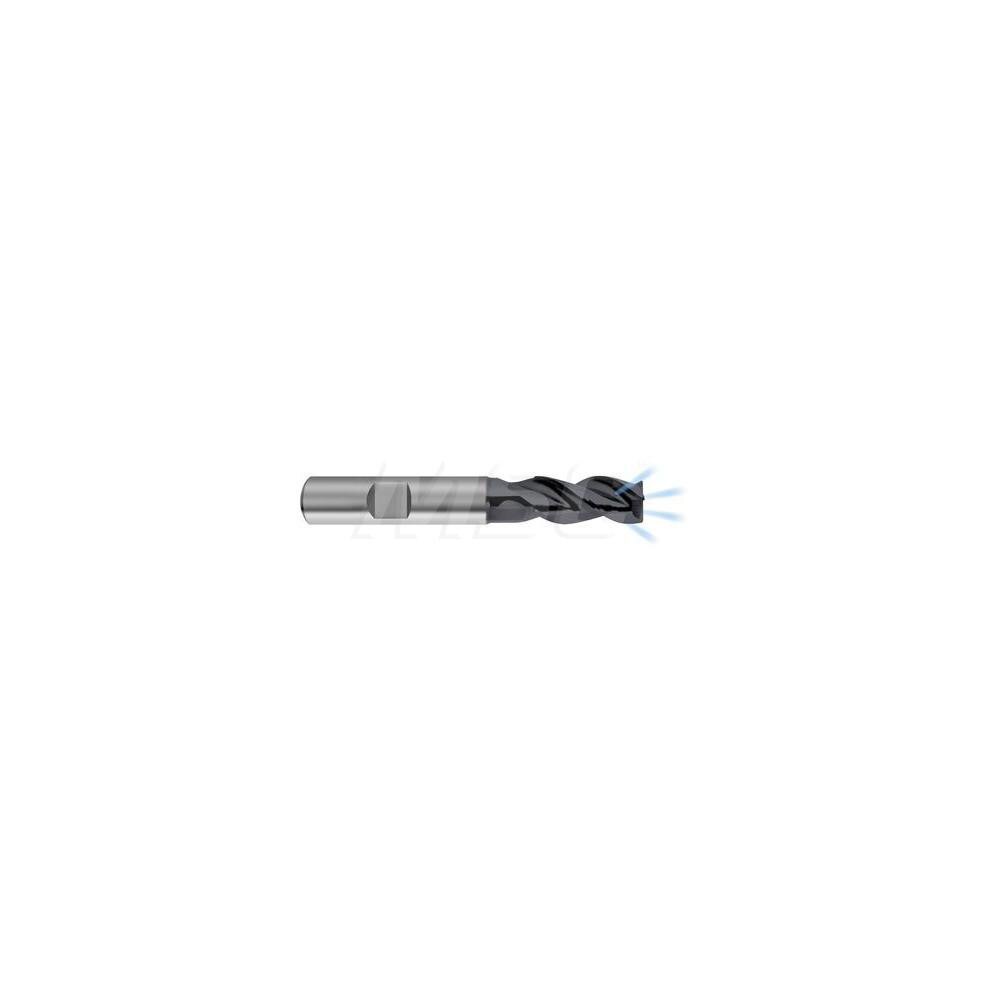 Corner Radius End Mill: 12 mm Dia, 26 mm LOC, 3 Flutes, Solid Carbide