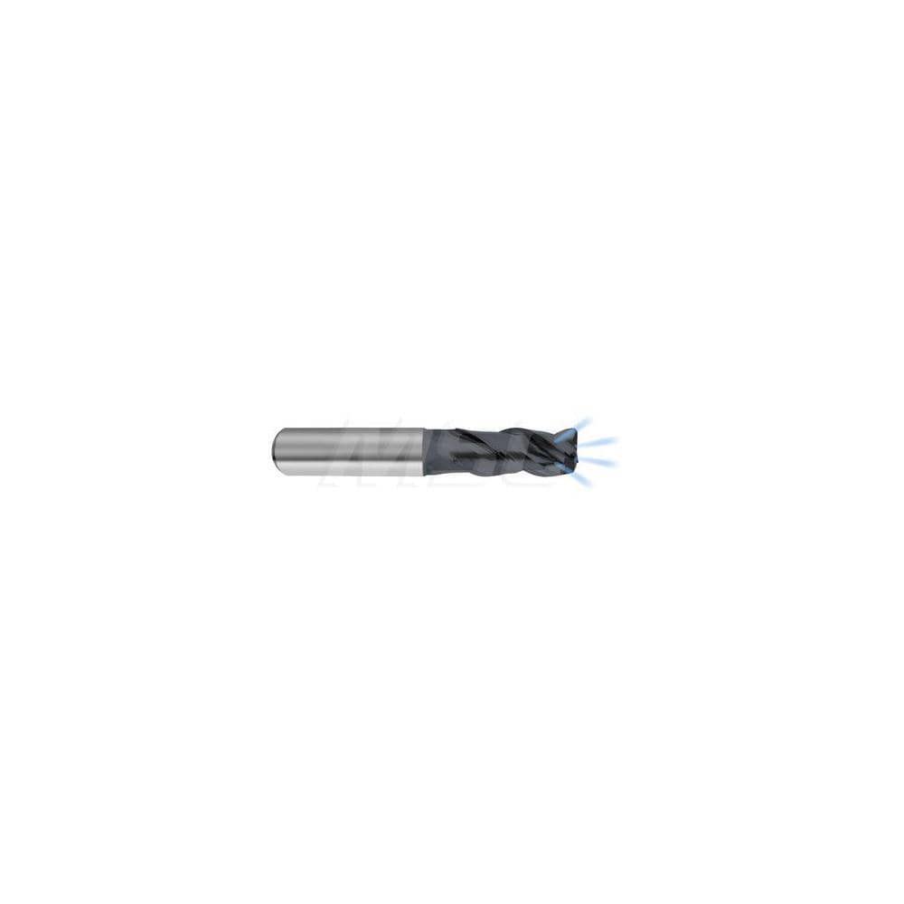 Corner Radius End Mill: 16 mm Dia, 32 mm LOC, 4 mm Radius, 3 Flutes, Solid Carbide