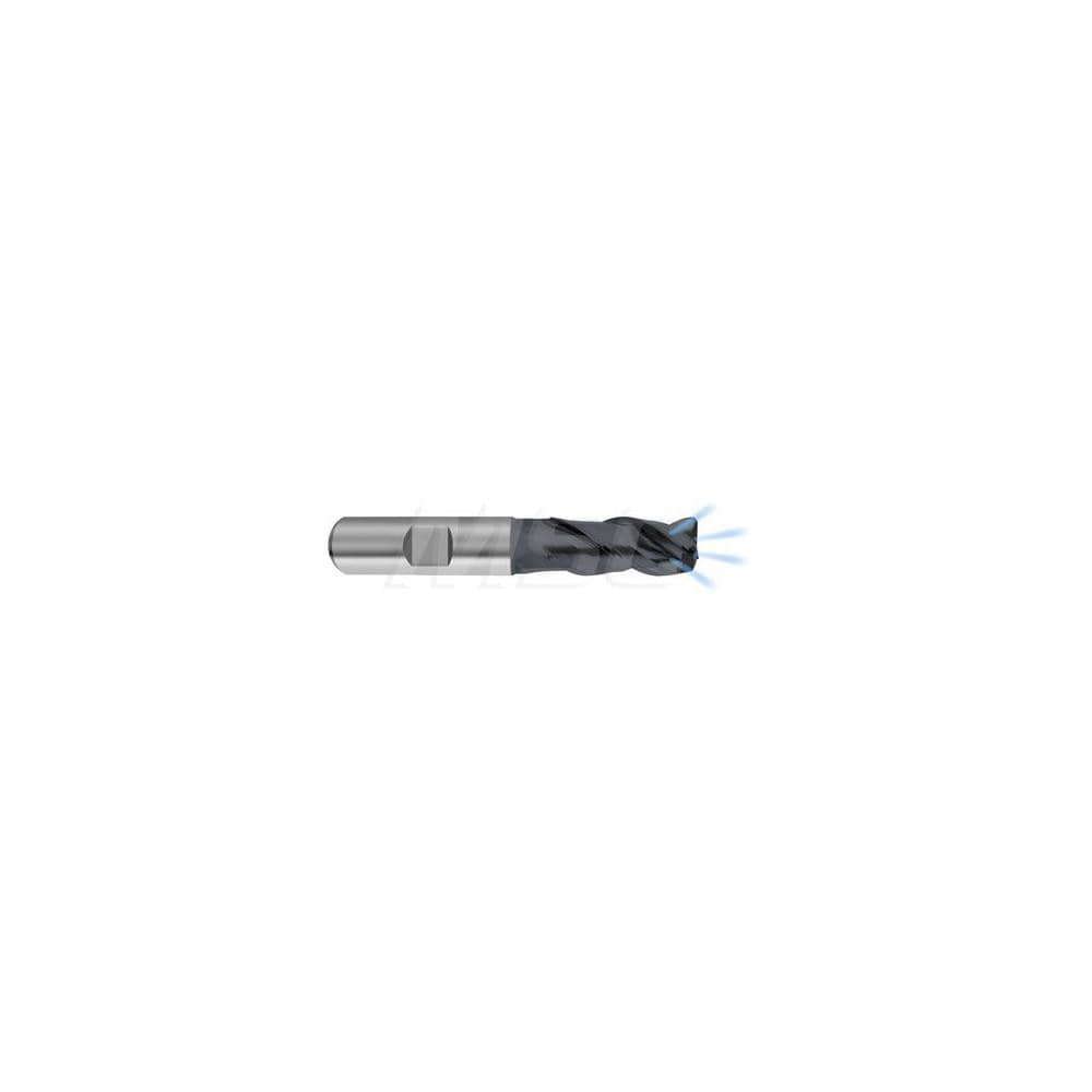 Corner Radius End Mill: 12 mm Dia, 26 mm LOC, 0.5 mm Radius, 3 Flutes, Solid Carbide