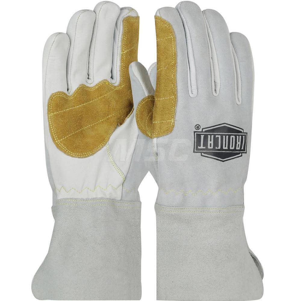 Welding Gloves: Size Large, Uncoated, Goatskin Leather, MIG Welding Application