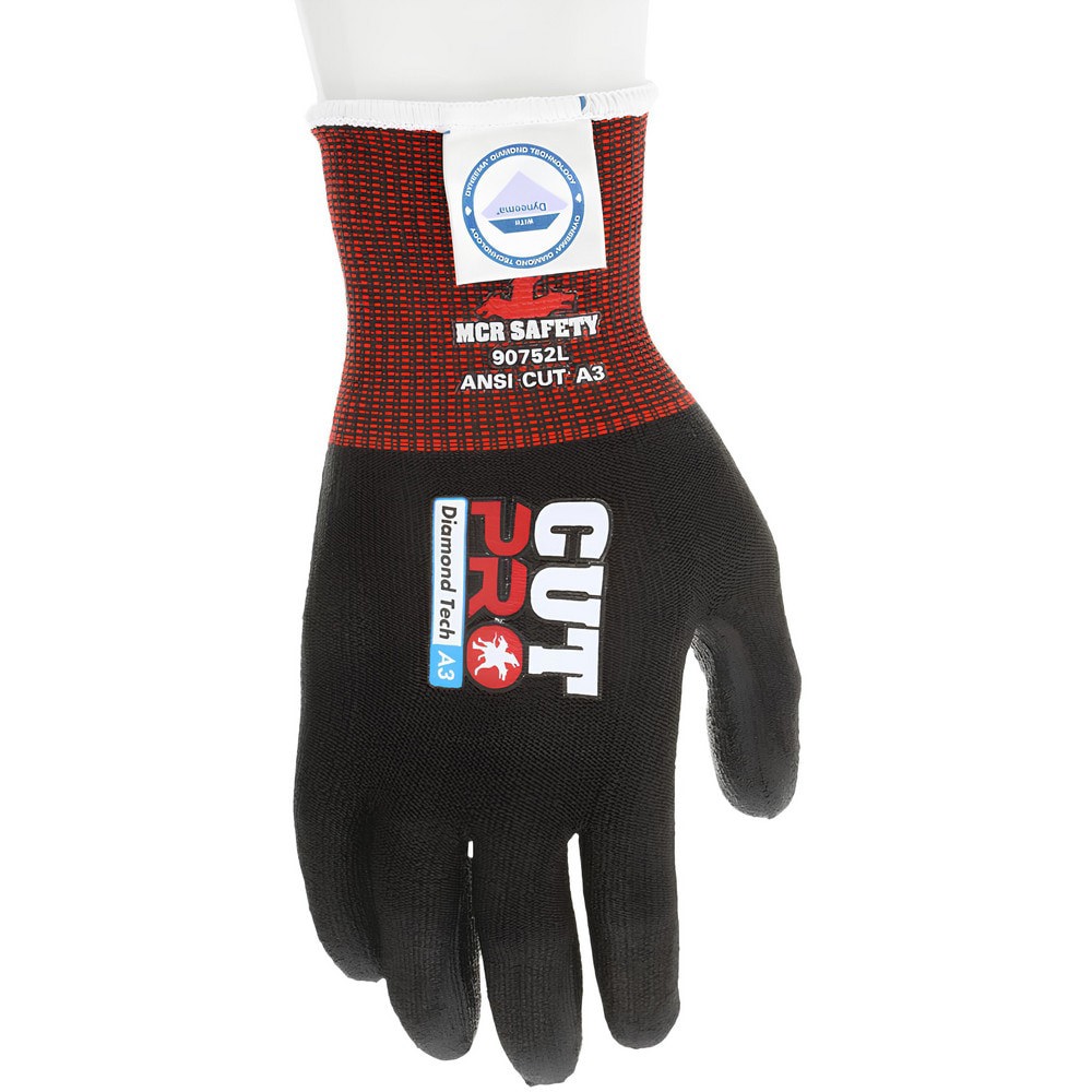 Cut & Abrasion-Resistant Gloves: Size XL, ANSI Cut A3, Polyurethane, Dyneema