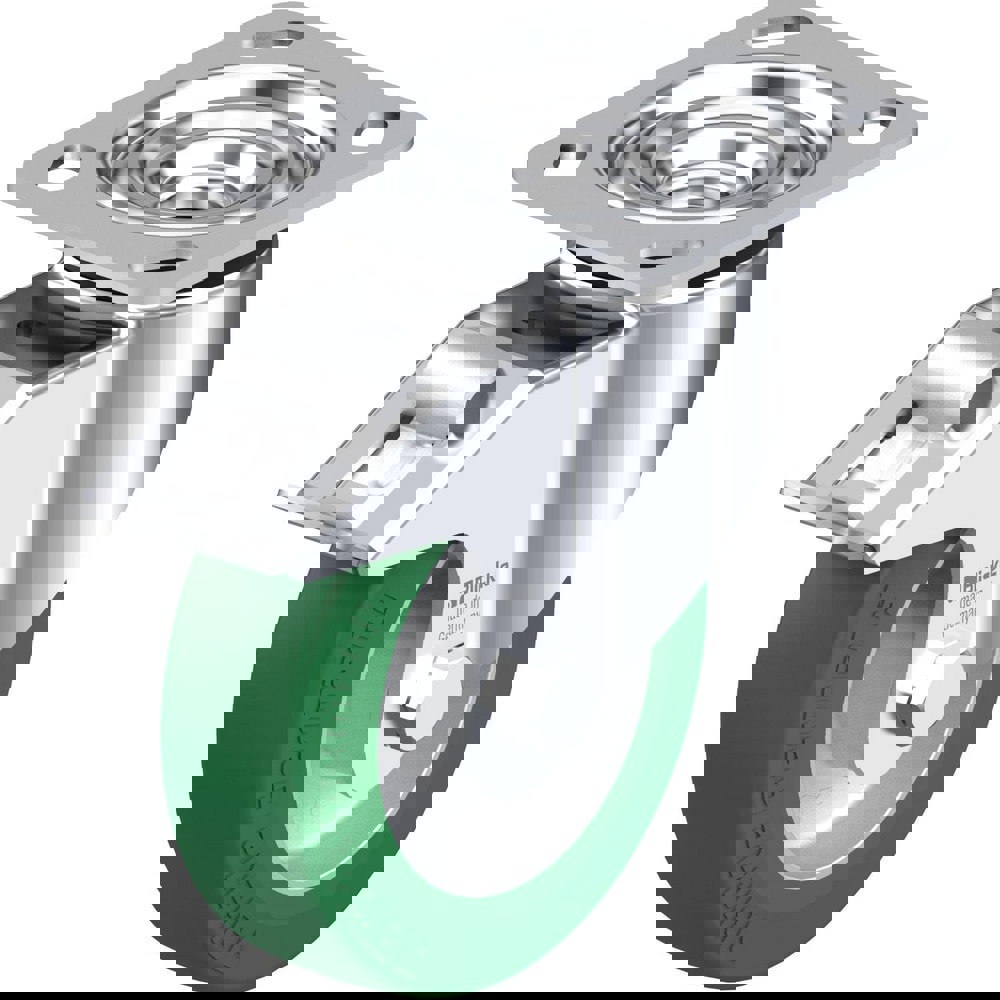 Top Plate Casters; Mount Type: Plate ; Number of Wheels: 1.000 ; Wheel Diameter (Inch): 4 ; Wheel Material: Polyurethane ; Wheel Width (Inch): 1-1/4 ; Wheel Color: Dark Gray