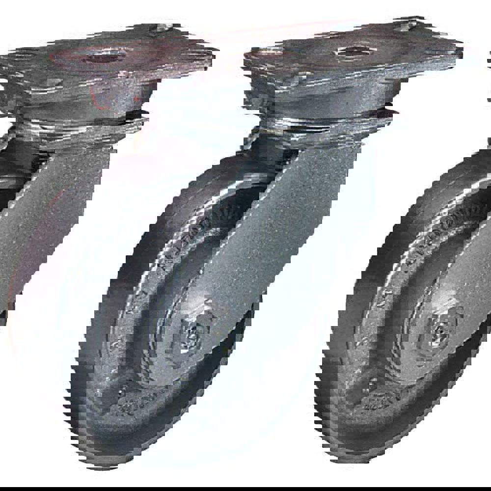 Swivel Top Plate Caster: Cast Iron, 8