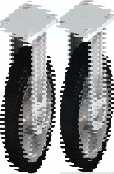 Rigid Top Plate Caster: Rubber, 6-5/16