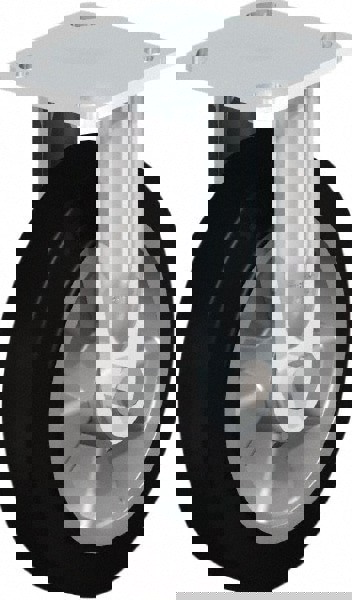 Rigid Top Plate Caster: Rubber, 8