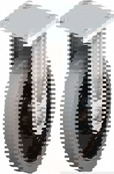 Rigid Top Plate Caster: Rubber, 6-5/16