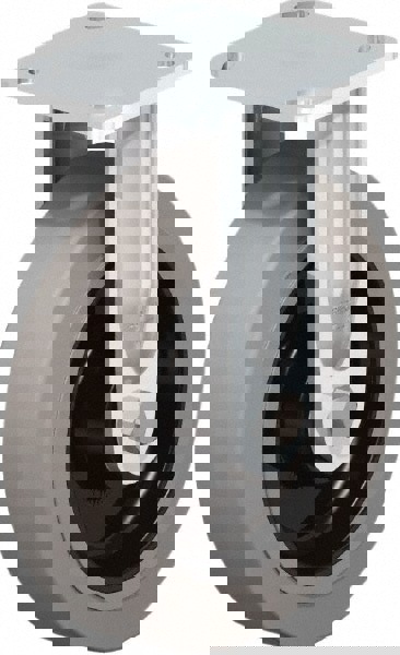 Rigid Top Plate Caster: Rubber, 8