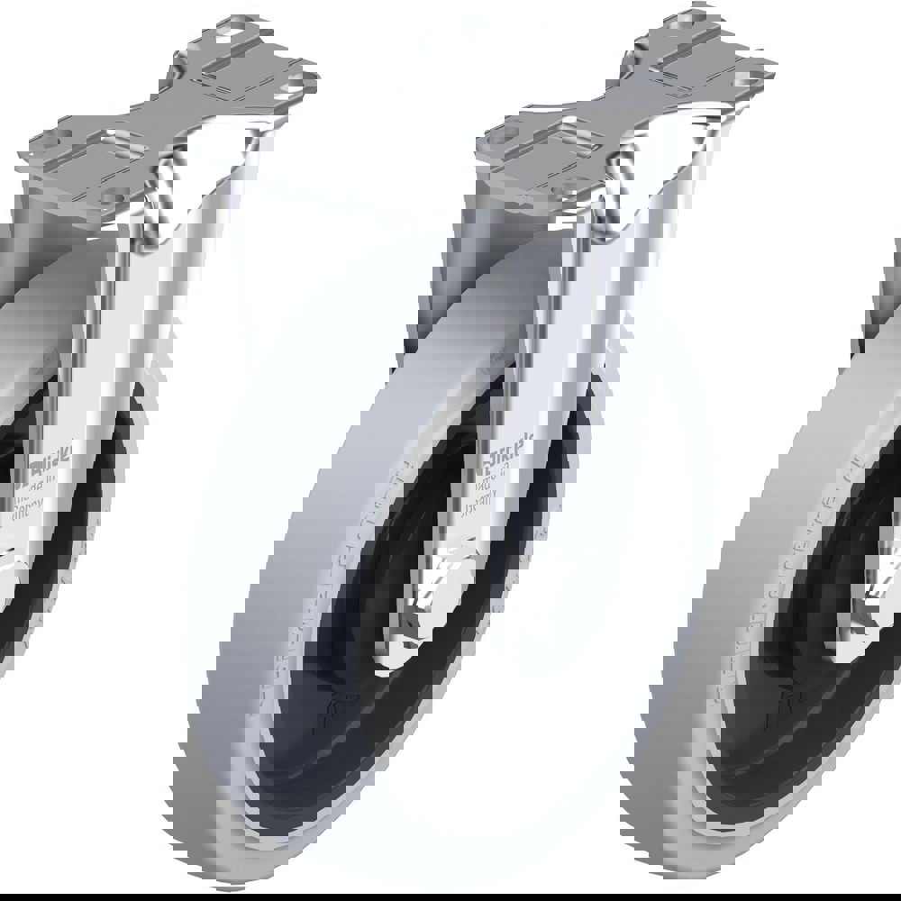 Top Plate Casters; Mount Type: Plate ; Number of Wheels: 1.000 ; Wheel Diameter (Inch): 8 ; Wheel Material: Rubber ; Wheel Width (Inch): 2 ; Wheel Color: Black