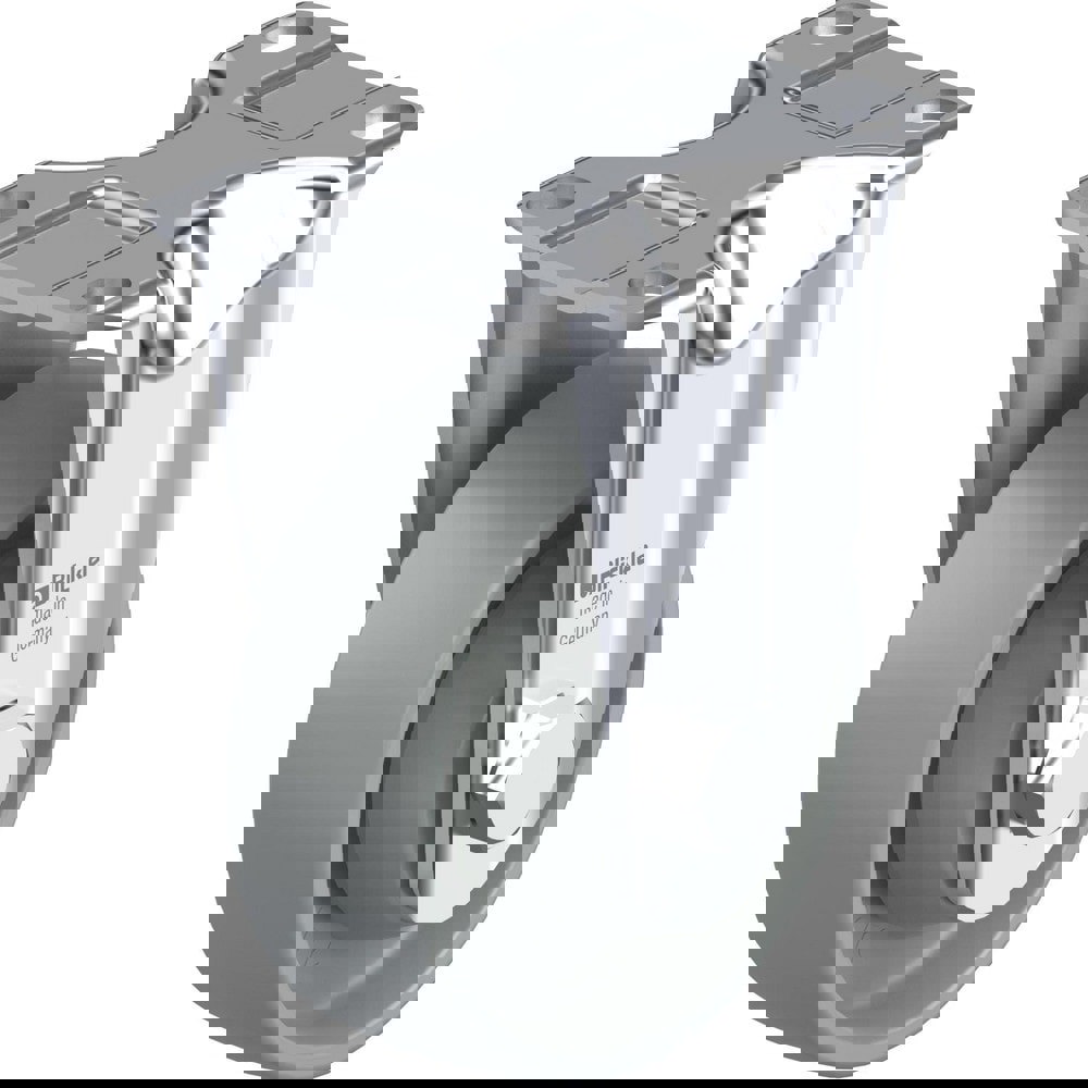 Top Plate Casters; Mount Type: Plate ; Number of Wheels: 1.000 ; Wheel Diameter (Inch): 6-5/16 ; Wheel Material: Polyurethane ; Wheel Width (Inch): 1-9/16 ; Wheel Color: Dark Gray