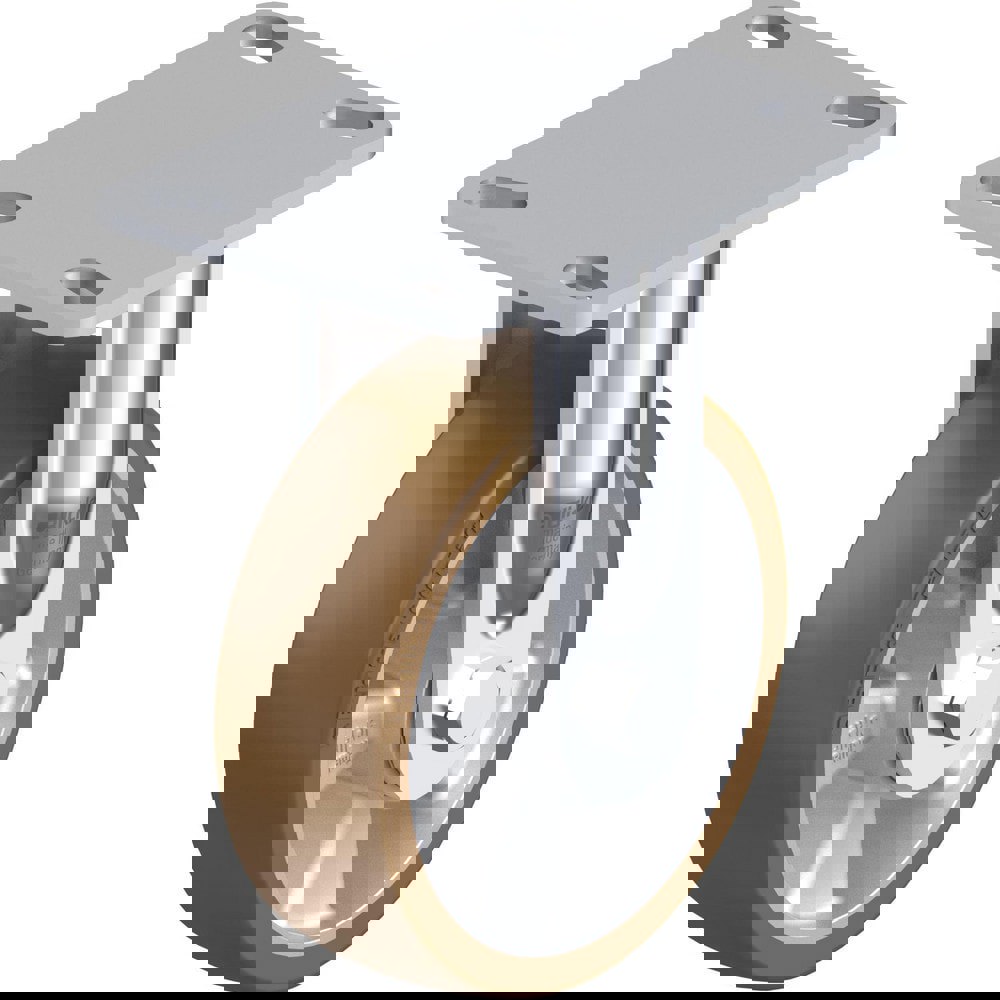 Top Plate Casters; Mount Type: Plate ; Number of Wheels: 1.000 ; Wheel Diameter (Inch): 8 ; Wheel Material: Polyurethane ; Wheel Width (Inch): 2 ; Wheel Color: Light Brown