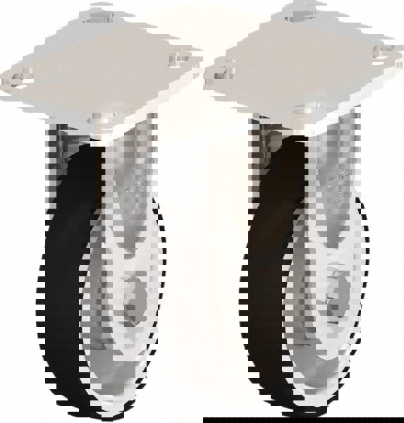 Rigid Top Plate Caster: Rubber, 4