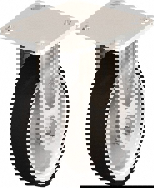 Rigid Top Plate Caster: Rubber, 5