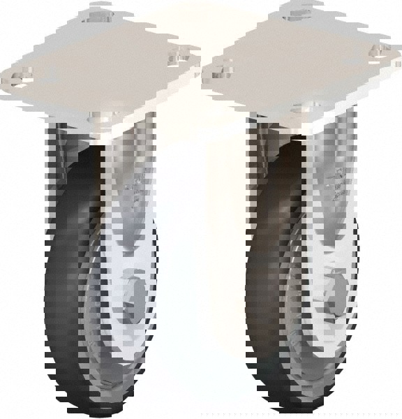 Rigid Top Plate Caster: Rubber, 4