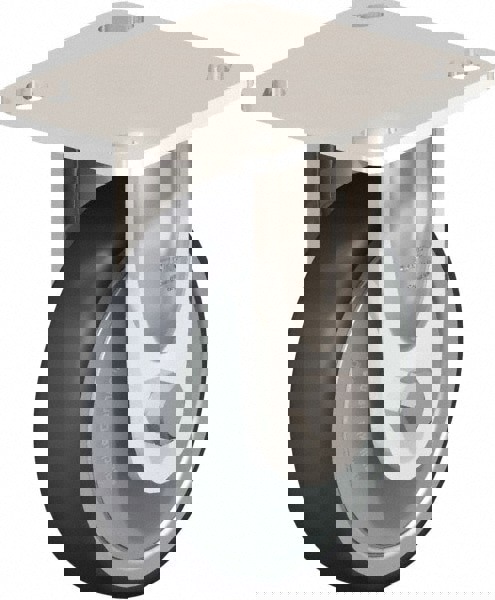 Rigid Top Plate Caster: Rubber, 5