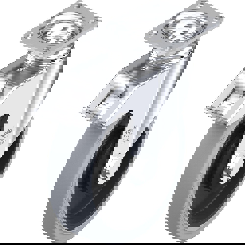 Top Plate Casters; Mount Type: Plate ; Number of Wheels: 1.000 ; Wheel Diameter (Inch): 8 ; Wheel Material: Rubber ; Wheel Width (Inch): 2 ; Wheel Color: Black