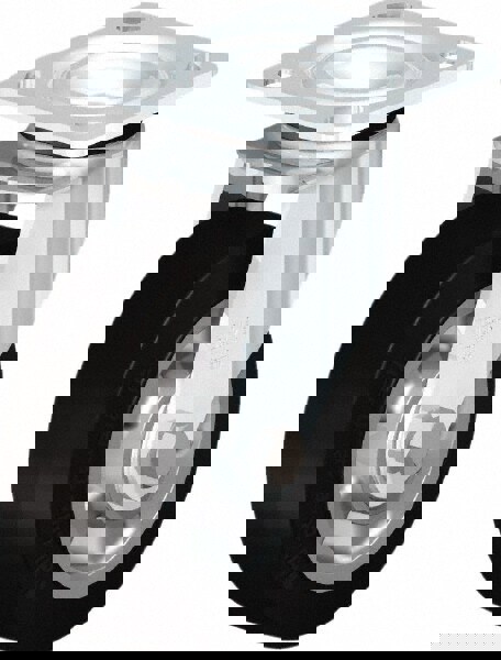 Rigid Top Plate Caster: Rubber, 6