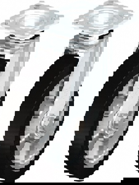 Swivel Top Plate Caster: Rubber, 6-5/16