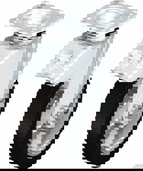 Swivel Top Plate Caster: Rubber, 6-5/16