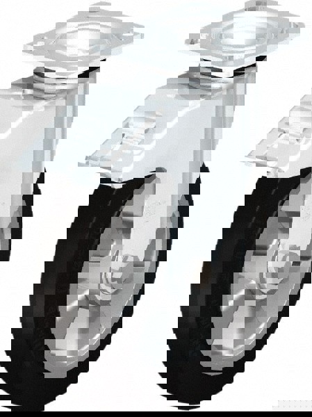 Swivel Top Plate Caster: Rubber, 8